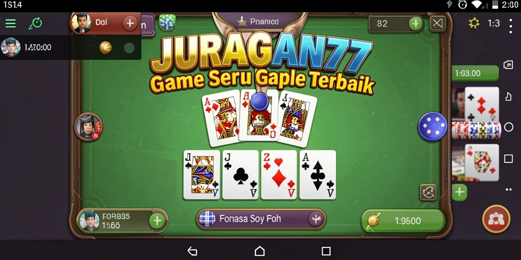 Screenshot dari gameplay seru JURAGAN77 dalam permainan Gaple.