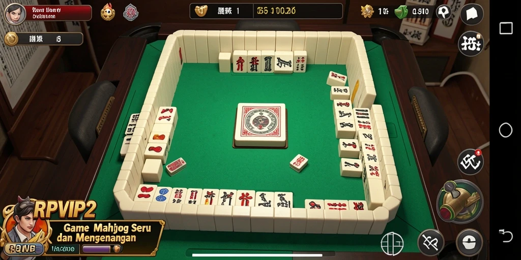 Screenshot gameplay RPVIP2 menunjukkan keseruan permainan Mahjong.