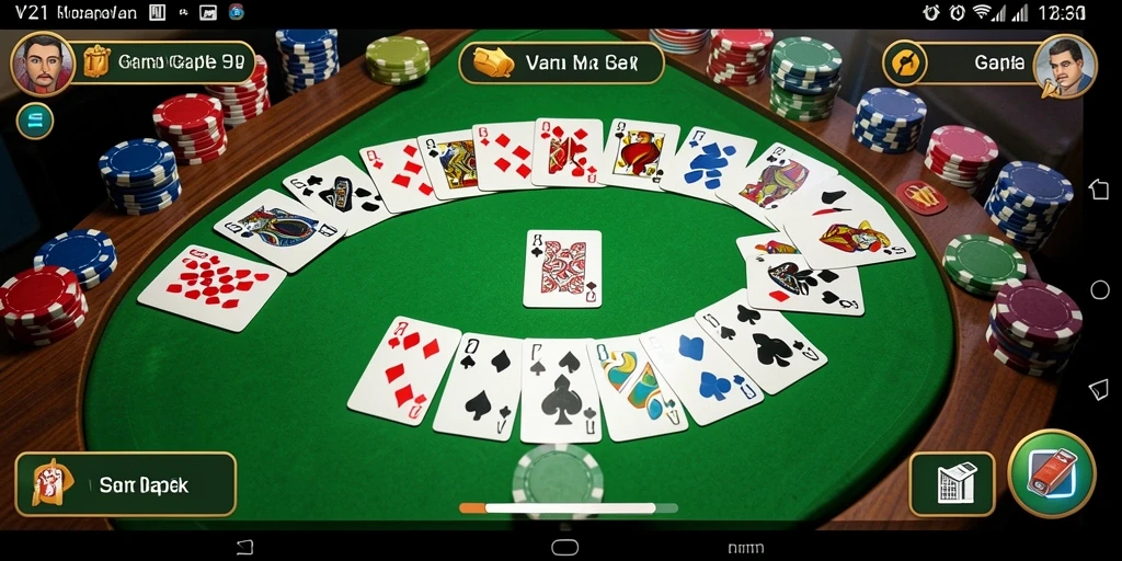 Tampilan gameplay Gaple yang seru dan interaktif di V21.