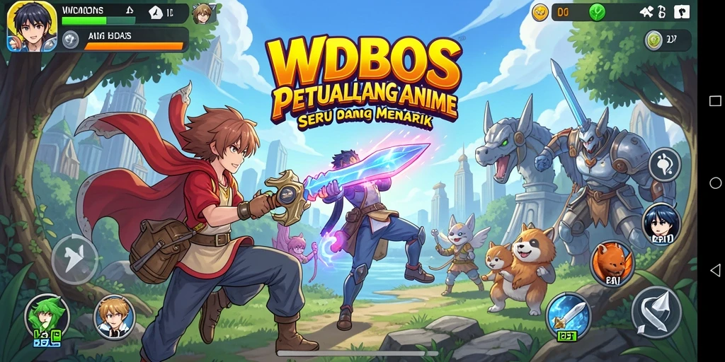 Gameplay WDBOS menampilkan pertarungan karakter anime yang epik.